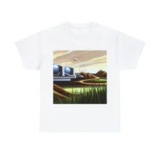Vintage Style Golf Art Tee T Shirt Futuristic Sleek Techno innovative Graphic