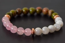 Fertility Bracelet | Gemstones: Moonstone, Rose Quartz, Unakite | IVF, TTC