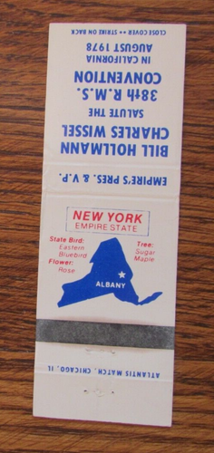 ALBANY, NEW YORK MATCHBOOK COVER: BILL HOLLMAN & CHARLES WISSEL MATCHCOVER -C