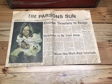 The Parsons Sun News Paper Volume 102, NO. 36 Parsons, Kansas June 11th 1974