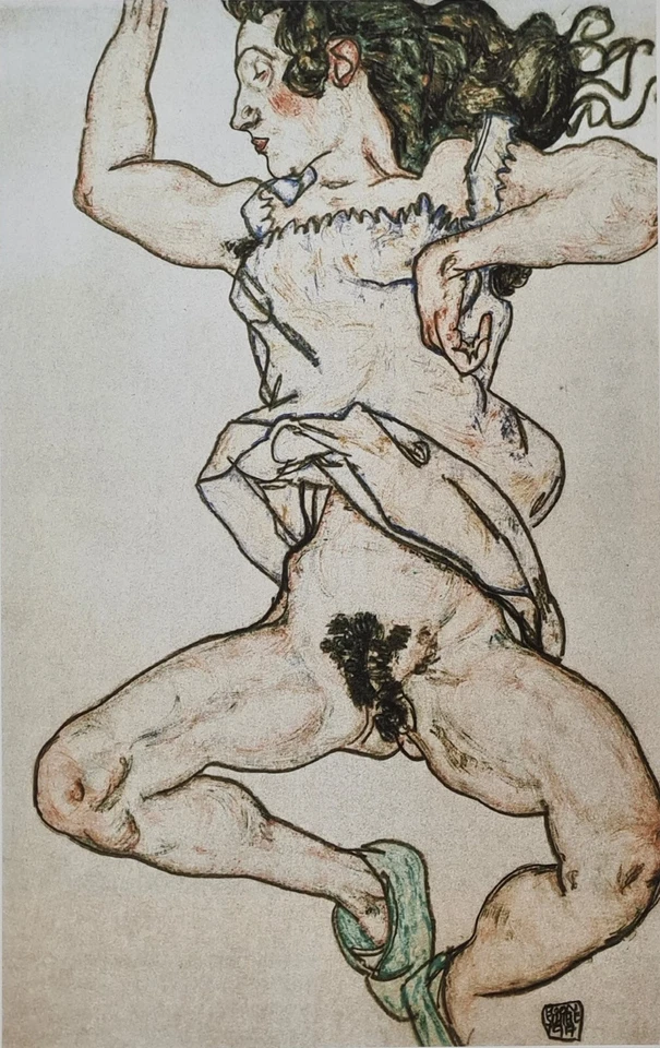 EGON SCHIELE * Reclining with* 50 x 35 cm * signed lithograph * limited # xx/200 - Bild 2 von 4