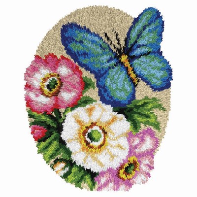 Orchidea Butterfly & Poppies Latch Hook Kit