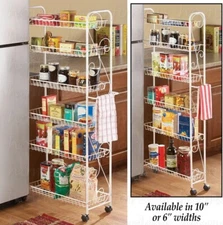 6-Tier Slim Rolling Kitchen Storage Cart Cabinet Shelf Can Spice Rack Organizer