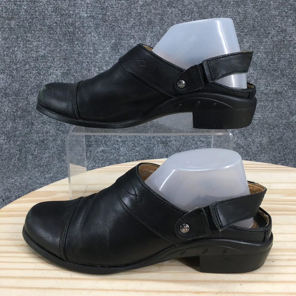 Ariat Sandals Womens 7 B Santa Cruz Slingback Mule Clogs 65202 Black Leather - Image 2 of 4