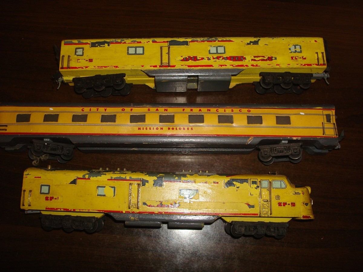 WOODEN STATIC TRAINS CITY OF SAN FRANCISCO IN NEED OF