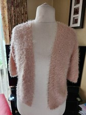 Peach Fluffy Open Cardigan SHRUG Next Size M 16/18