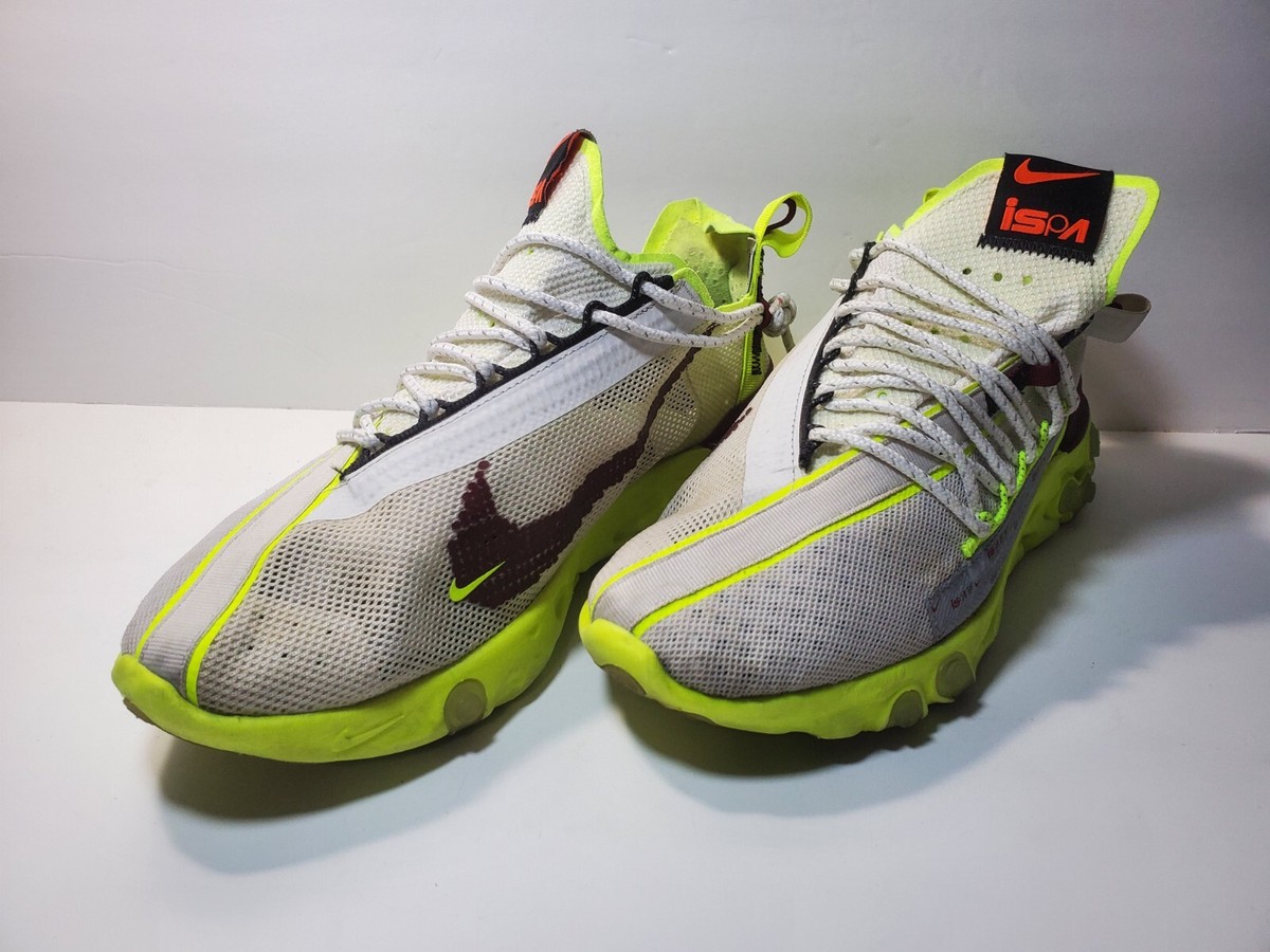 Nike React ISPA Sneakers Platinum Volt Running Shoes CT2692 002 Men\'s Size 9 NIKE React Runner ISPA Platinum Volt Running | Mercari main image 2