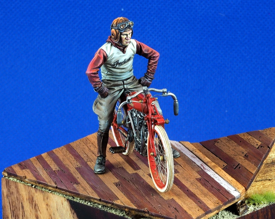 CIXMODELS CixM021INDIAN BOARD TRACK RACER MOTORCYCLE WITH PILOT 1:35 sped.10/08 - Immagine 4 di 4
