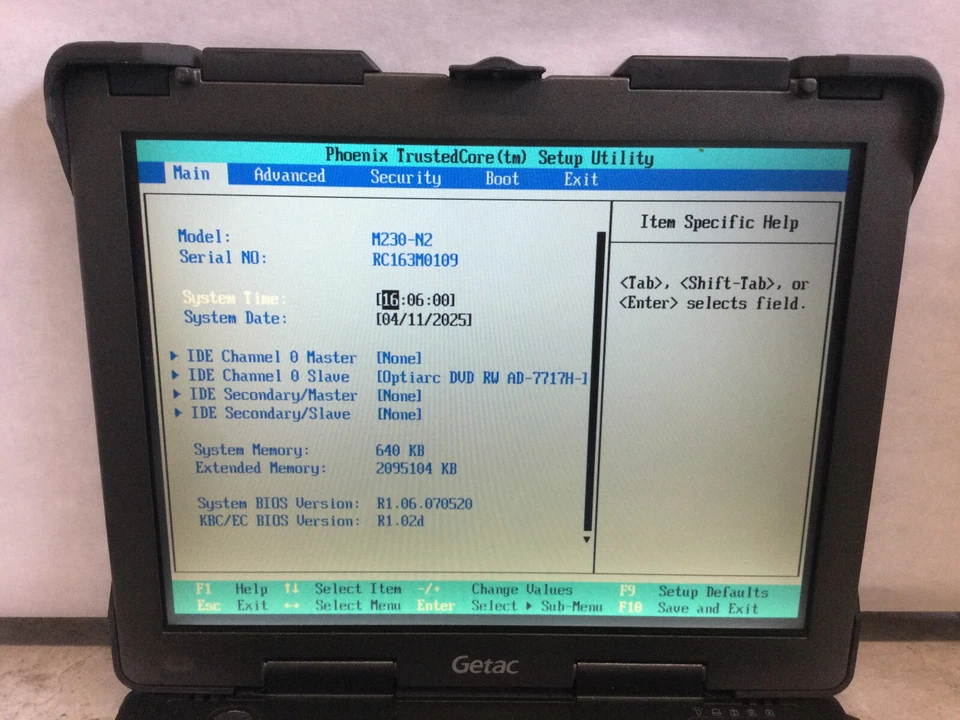 GETAC M230-N2 - BOOTS TO BIOS - INTEL CORE 2 DUO - 2GB RAM - READ DESCRIPTION-BB - Image 2 of 4