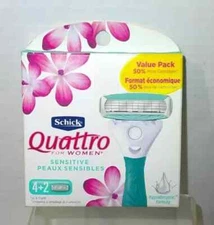 Schick Quattro for Women Razor Blade Refill Value Pack, 6 Cnt. - Free Ship NEW!