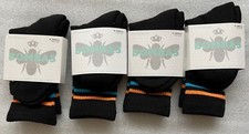 4 SETS BOMBAS, KIDS XSMALL BLACK ANKLE SOCKS, NEW