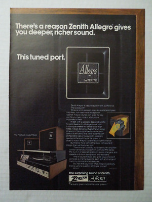 1974 ZENITH Allegro Prestwick Model F594W Stereo System Magazine