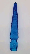 Blenko Turquoise Omnibus Stopper Garden Spear Etched Blenko 2022, FIRST QUALITY