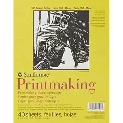 300 Series Printmaking Paper Pad Glue Bound 8x10 inches 40 Sheets 120g - Arti...