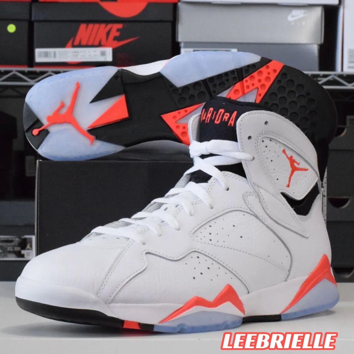 Air Jordan 7 Retro White Crimson Infrared Black CU9307-160 Mens