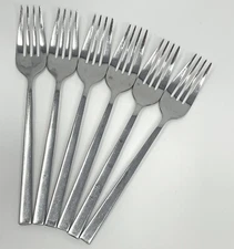 Oneida Stainless Dupree Glossy Dinner Place Forks 8 1/8” Set Of 6 Discontinued