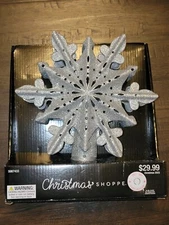 Christmas Tree Topper Star Projector Snowflake 3D Rotating Glitter LED Decor