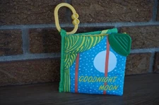 BABY Plush BOOK Goodnight Moon Crinkle Soft Teether Book On-the-Go Clip Fabric