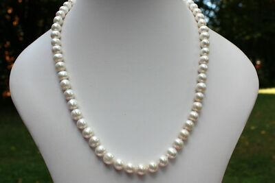 41cm-55cm echte Süßwasser Perlen Schmuck Halskette Perlenkette Collier Kette vbn