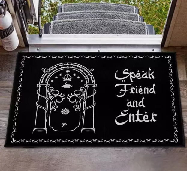 Felpudo "Habla amigo" de El Señor de los Anillos - 40x60cm Decoración del Hogar Inspirada en Tolkien