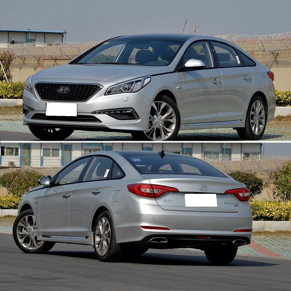 Glossy Black Chrome Delete Window Trims For Hyundai Sonata 9 LF 2015-2019 Foto 3 de 4