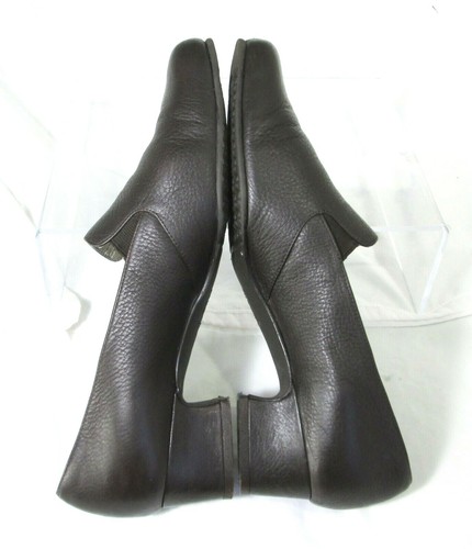 Ros Hommerson Größe 9M dunkelbraune Slipper-Pumps aus genarbtem Leder mit 1,5-Zoll-Absatz Schuhe - Bild 8 von 11