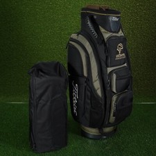 TITLEIST CART BAG 5 WAY DIVIDERS CC LOGO BAG BLACK / GOLD MENS WITH RAINHOOD