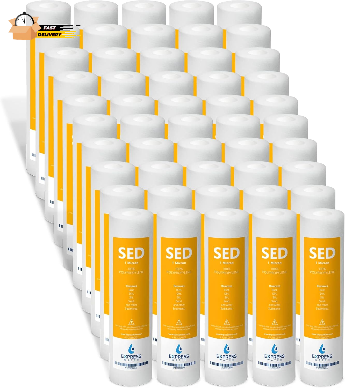 – 50 Pack Sediment Water Filter Replacement – 1 Micron, High Capa