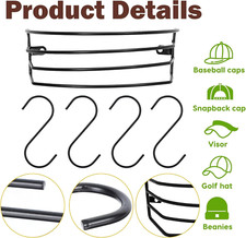 Porta Cappello Autoadesivo - 10 Pezzi, Senza Foratura, Organizer Da Parete, Per Cappelli, Sciarpe, Cuffie - Foto 10