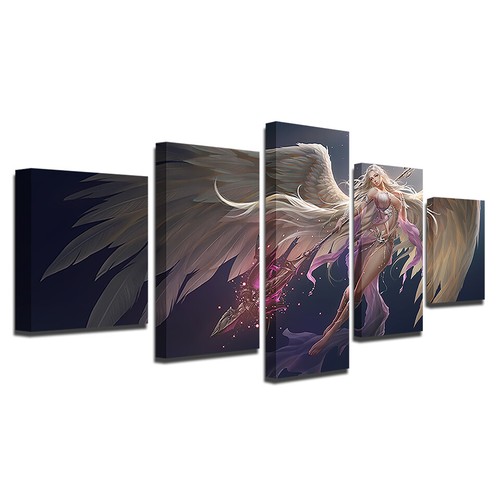 Angel Girl Wings Warior Fairy Games Canvas Prints Painting Wall Art Decor 5PCS - Picture 6 of 6