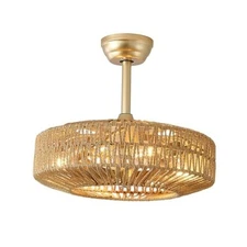 20 inch Boho Ceiling Fan with Light, 6 Speeds, Remote Control, Timer Function, 