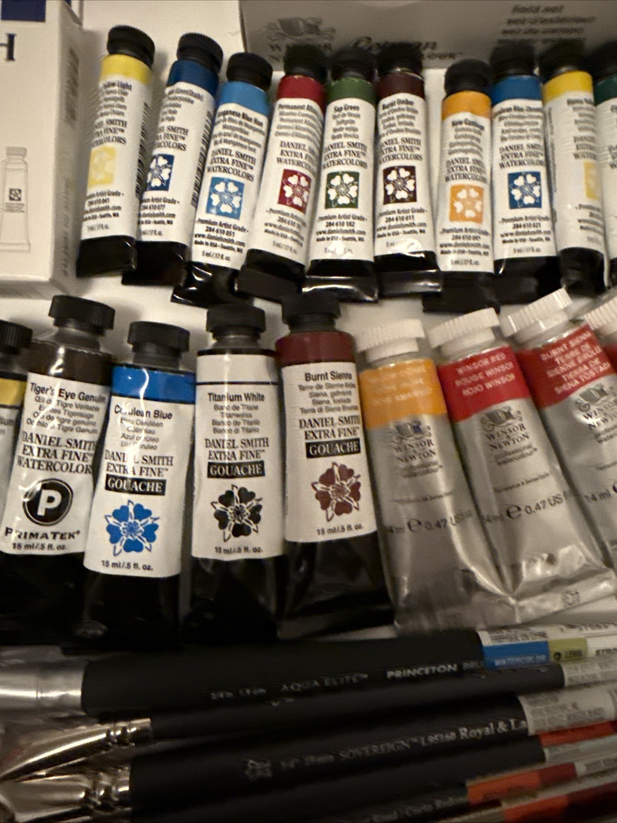 LOT OF 183 Daniel Smith Extra Fine Watercolors & Winsor & Newton Set & Arches