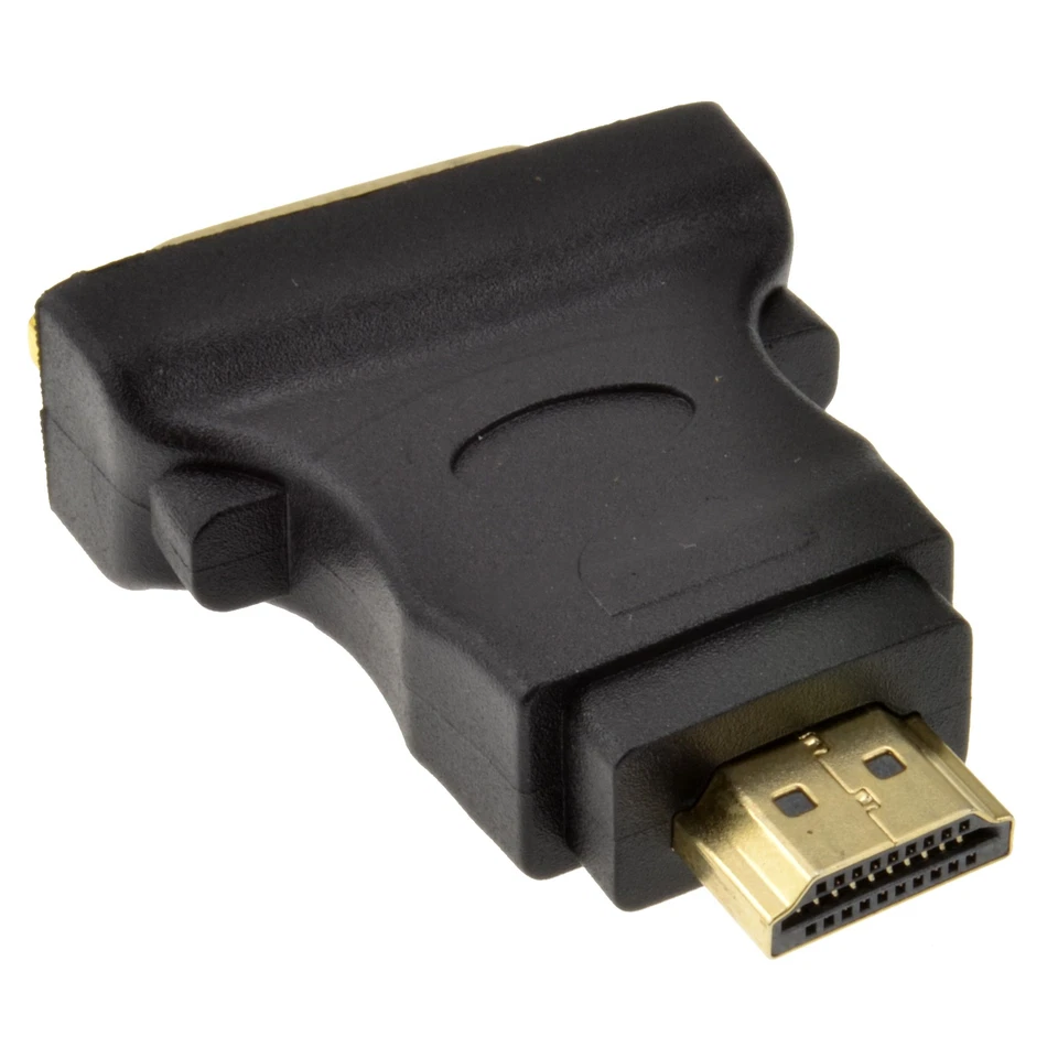 DVI Female Socket to HDMI Male Plug Adapter GOLD  - UK - Image 3 of 4