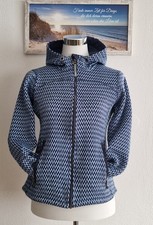 Damen Icepeak Blau Weiß Strick Fleece Jacke Gr 38 - prima Zustand 