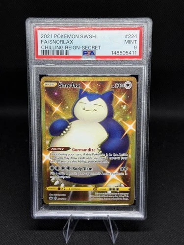 Pokemon TCG - Snorlax 224/198 - Chilling Reign - Secret Rare - PSA 9