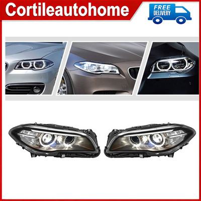 Pair Headlight For 2014 2015 2016 2017 BMW 5 series F10 550i 535i 528i Xenon HID