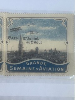 9 Vignettes Commémoratives Porte Timbres Caen Grande Semaine D’aviation 1910