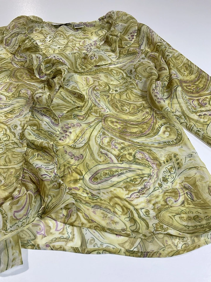 Blusa deportiva vintage Selene de hadas cachemira talla L con volantes transparentes en capas boho Y2K Foto 2 de 4