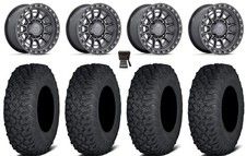 Fuel Cycle 15" Wheels Gunmetal +10mm 33" Coyote Tires Polaris RZR Turbo S / RS1