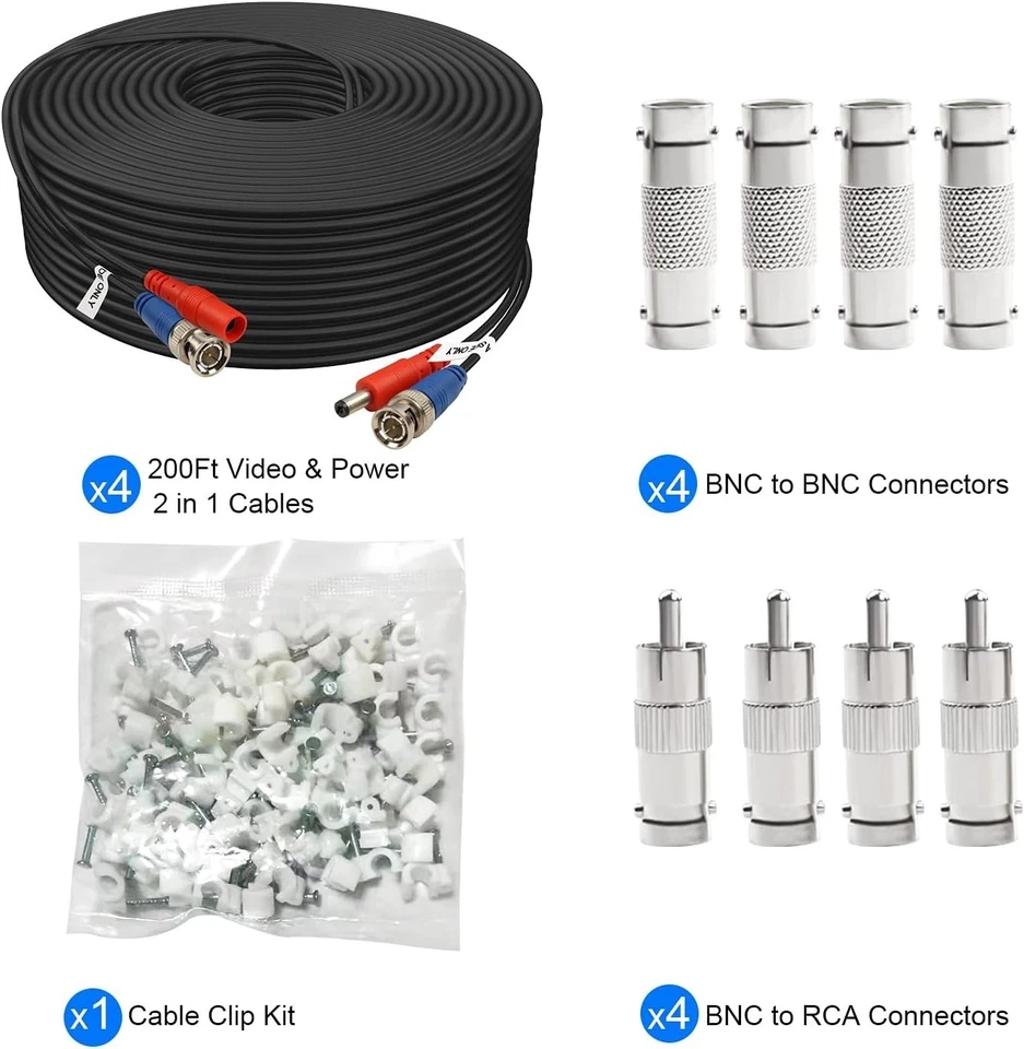 BNC Cable 4 Pack for Security Cameras - Image 4 of 4