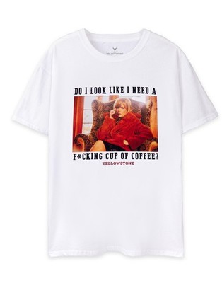 Yellowstone Weiß Beth Dutton Coffee Kurzärmeliges T-Shirt Frauen