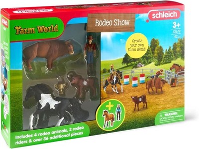 Schleich Rodeo Show 42-Piece Rodeo Toys Playset with Cowboy Toys and Cowgirl NEW