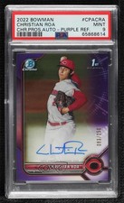 2022 Bowman Chrome Prospect Purple Refractor Christian Roa PSA 9 MINT Auto 10no