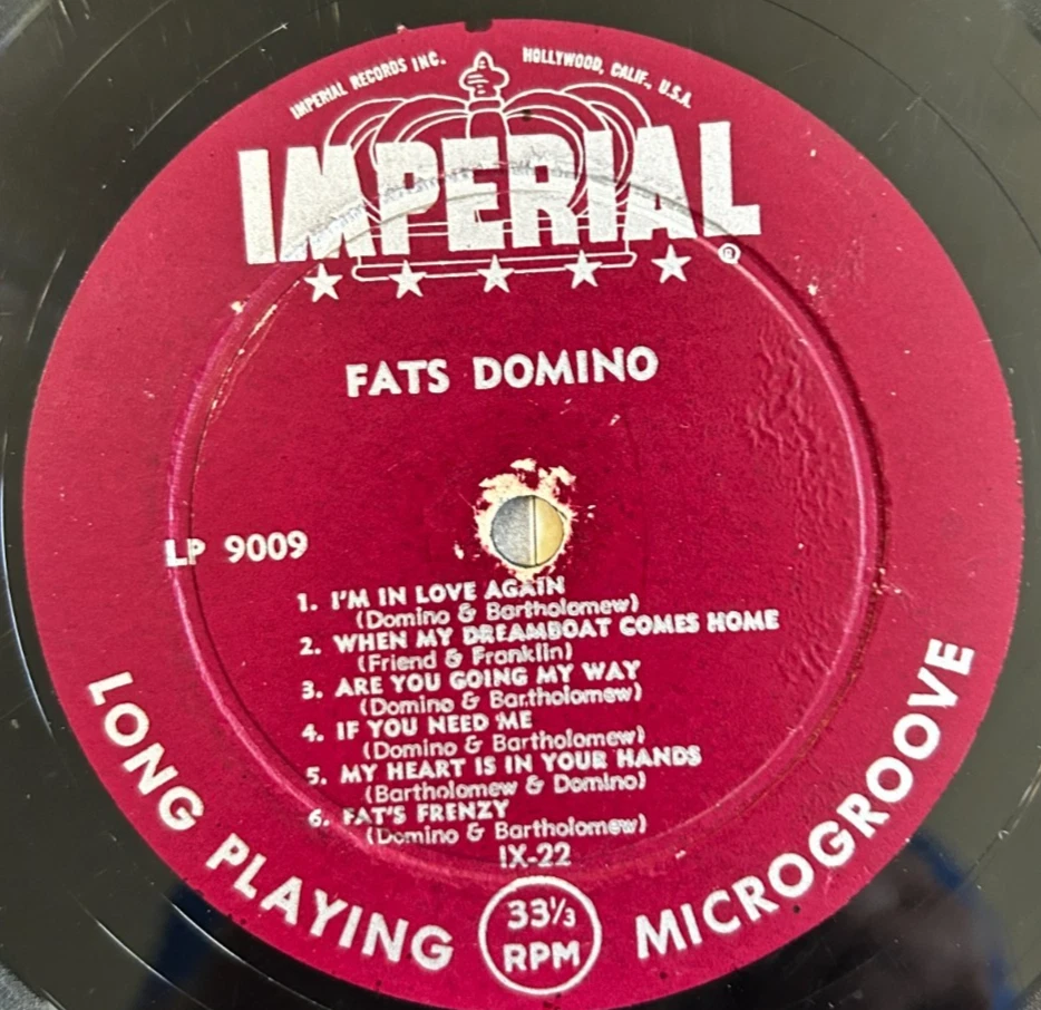 Fats Domino - Rock and Rollin' - OG 1956 Imperial LP 9009 Microgroove + Inner - Image 4 of 4