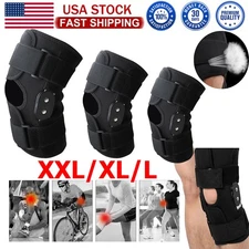 Hinged Knee Brace Compression Sleeve Joint Support Open Patella Stabilizer Wrap