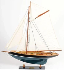 Eric Tabarly's Pen Duick Yacht Painted Wooden Model 31.9" Fully Built Sailboat