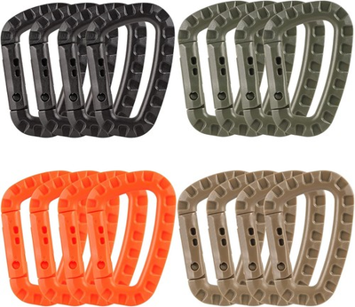 #ad 16 Pack Tactical Carabiners Keychain D Rings Spring Multi Color Multi Color $16.29