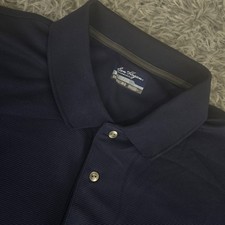 Ben Hogan Performance Mens 3XL XXXL Blue Ribbed Short Sleeve Stretch Golf Polo