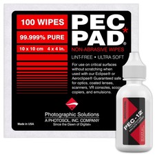 Photographic Solutions PEC-12 Cleaner Kit PEC-PAD 4x4 100 Sheets Dropper Tip 2oz