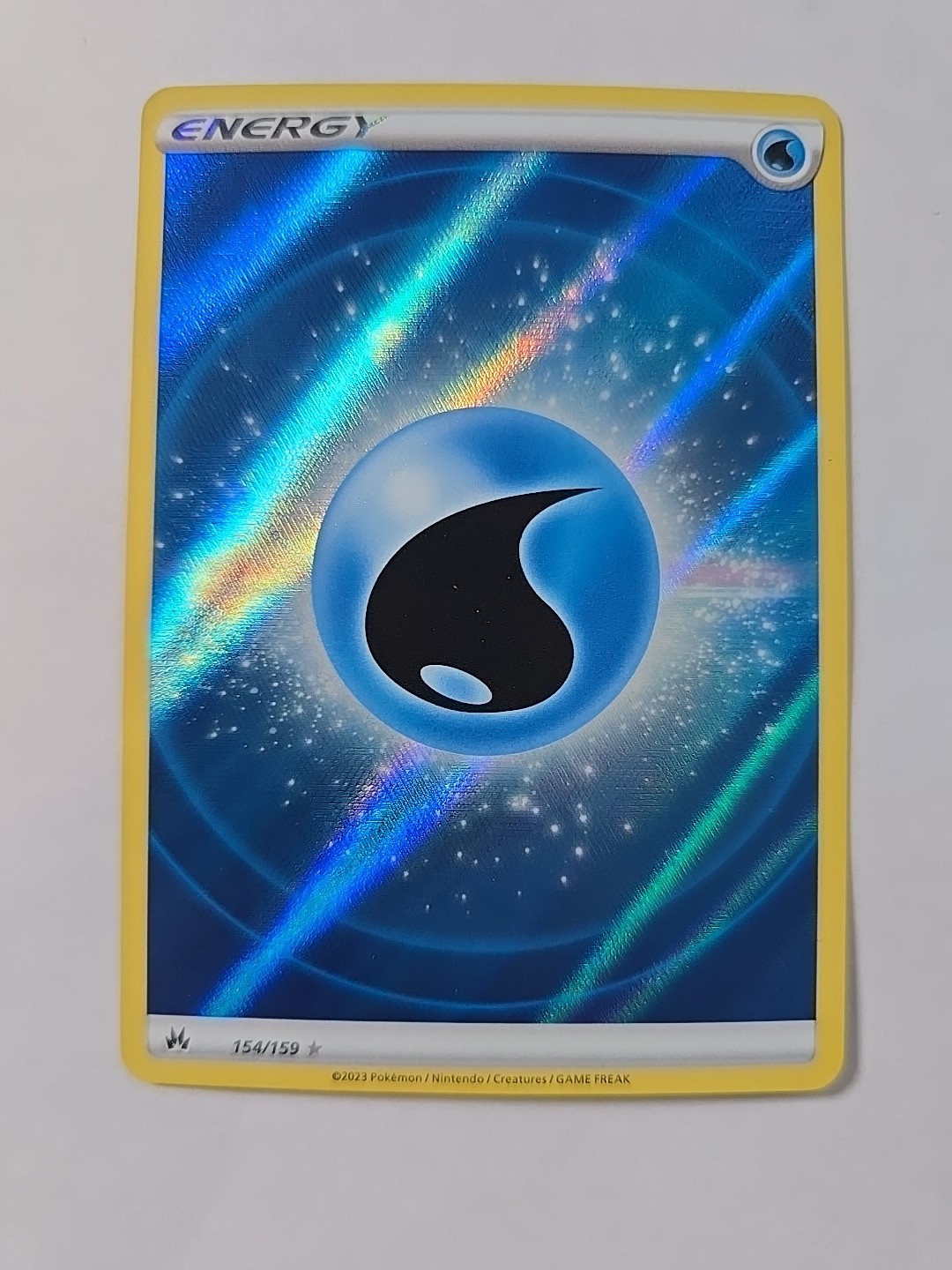 Pokémon TCG: Water Energy 154/159 Crown Zenith Full Textured Holo NEAR MINT